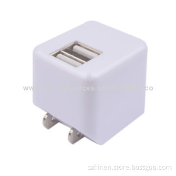 Travel Charger with Dual-USB, 5V/2.1A Output, OEM Orders Welcomed